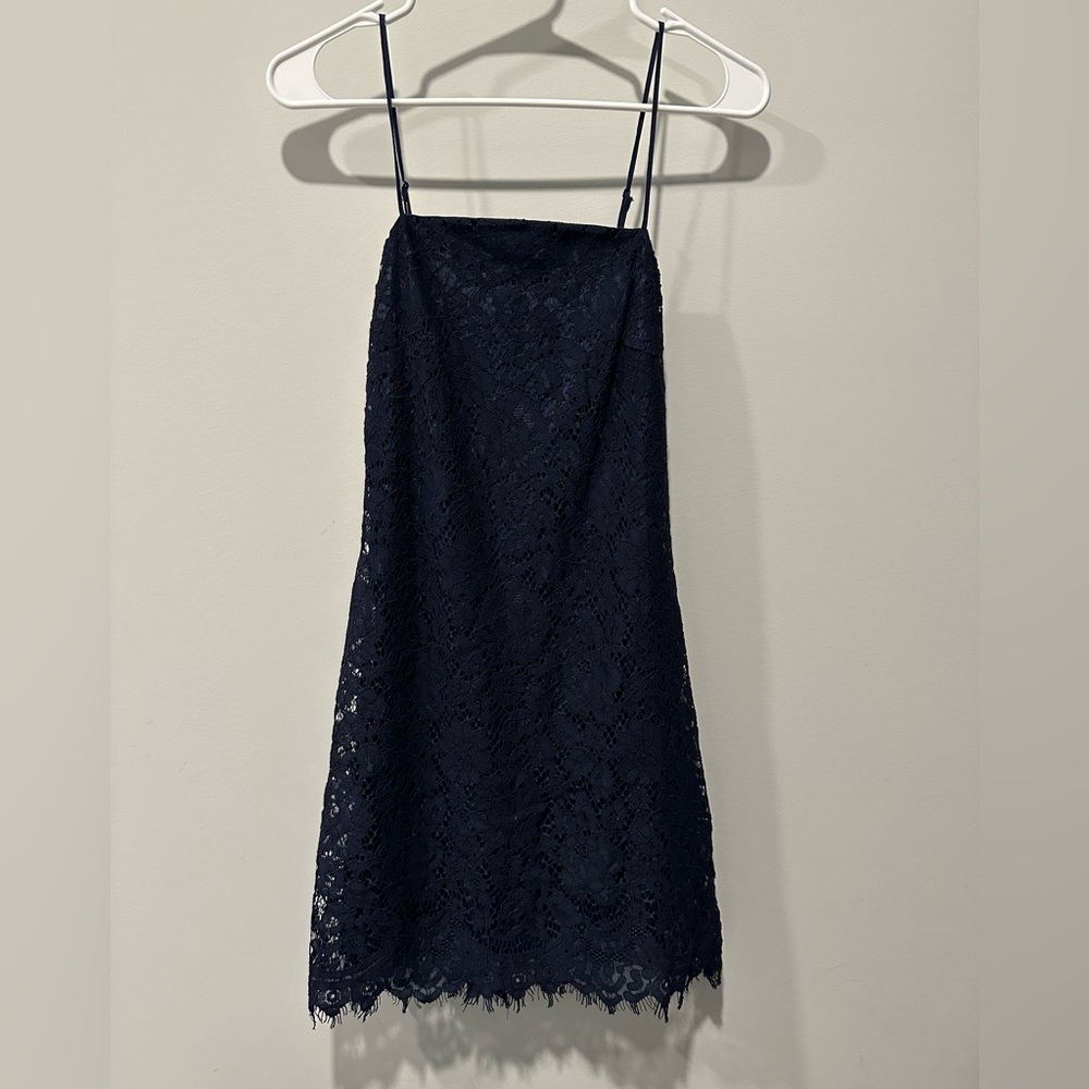 Blue Rain Lace Navy Blue Dress